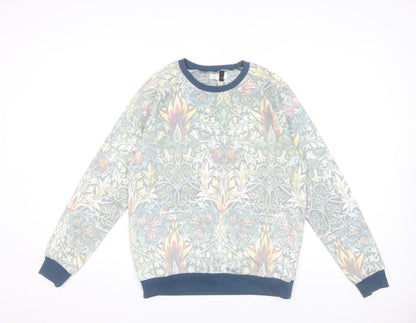 Topman Men's Multicoloured Floral Sweatshirt S Crew Neck Pullover