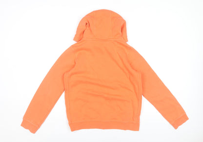 Nike Boys Orange Hoodie Large Standard Fit Cotton Blend Pullover