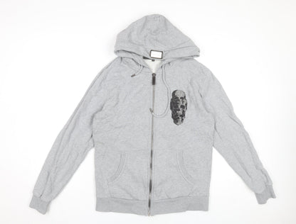 Lord of Rock Paris Men’s Grey Full Zip Skull Hoodie M
