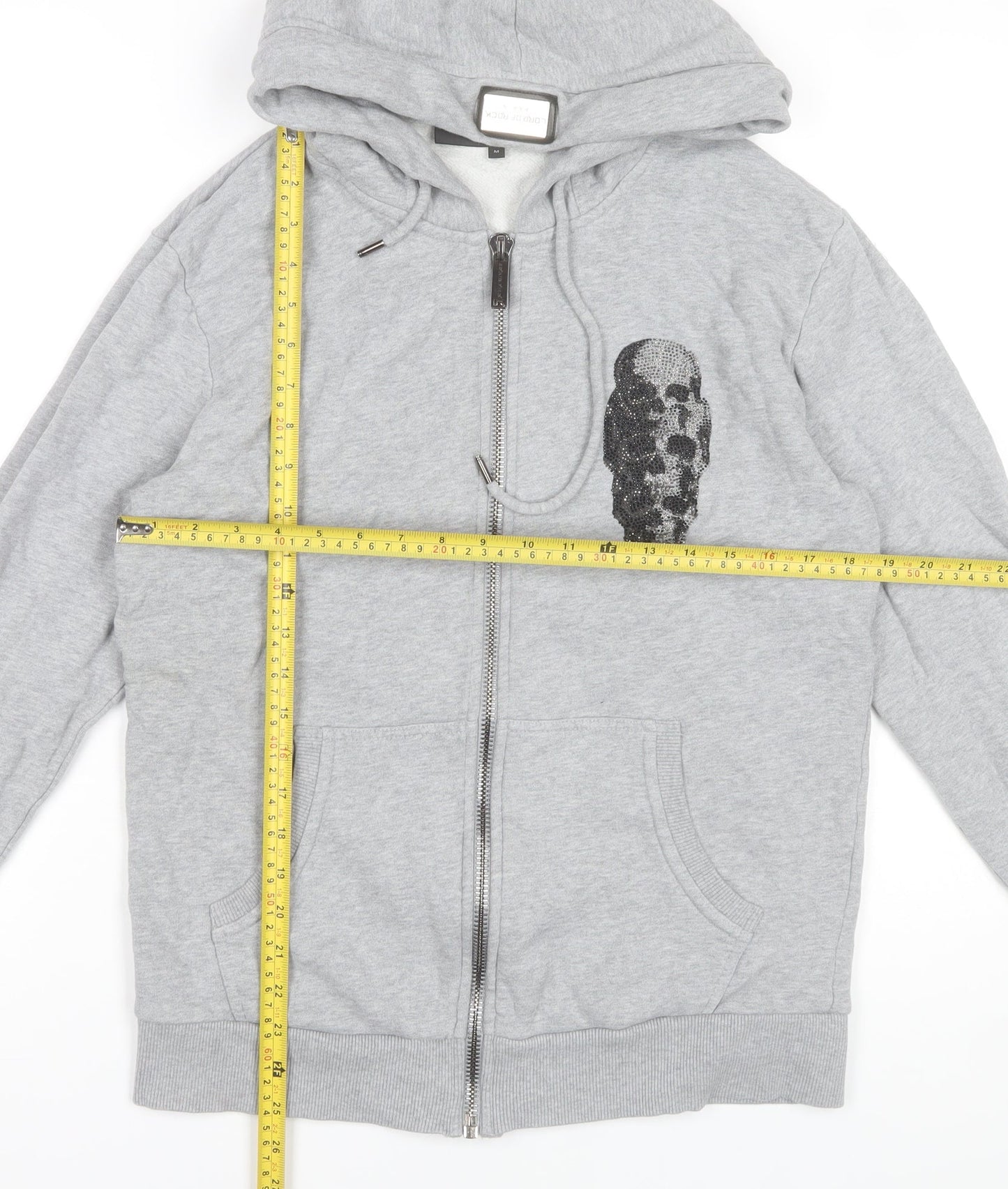 Lord of Rock Paris Men’s Grey Full Zip Skull Hoodie M