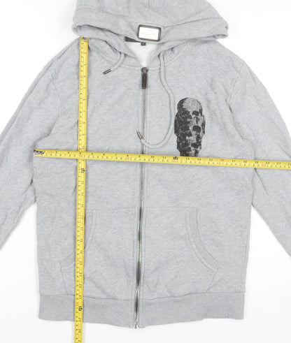 Lord of Rock Paris Men’s Grey Full Zip Skull Hoodie M