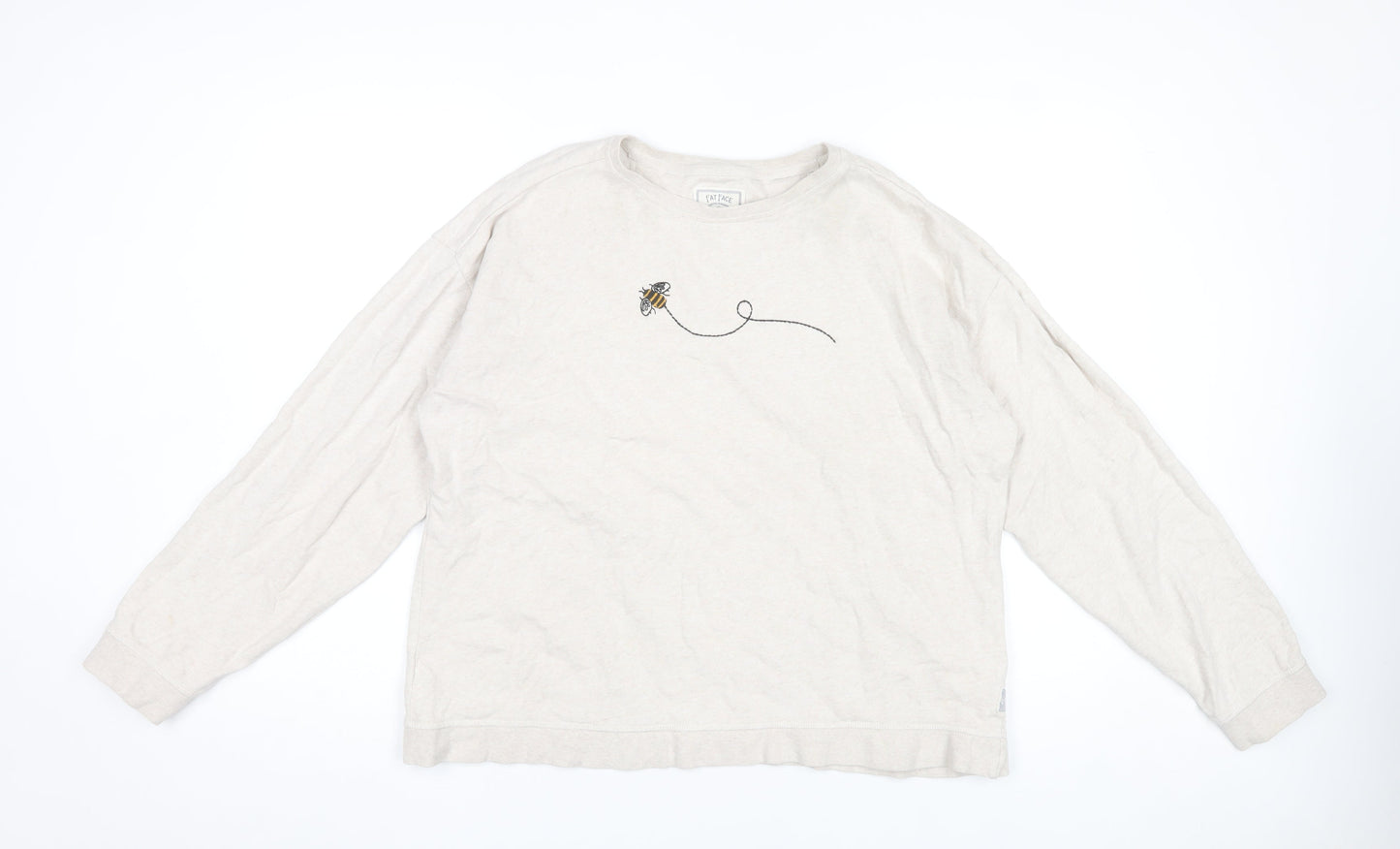 Womens UK Size 14 Fat Face Beige Pullover Sweatshirt