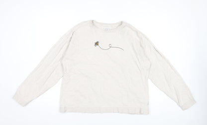 Womens UK Size 14 Fat Face Beige Pullover Sweatshirt