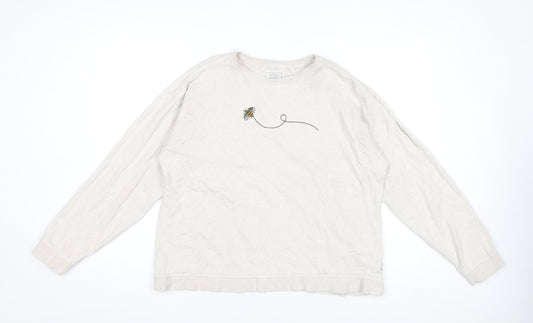 Womens UK Size 14 Fat Face Beige Pullover Sweatshirt