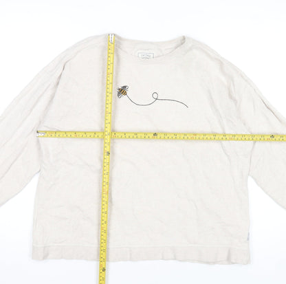 Womens UK Size 14 Fat Face Beige Pullover Sweatshirt