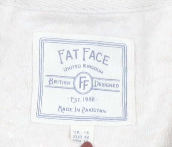 Womens UK Size 14 Fat Face Beige Pullover Sweatshirt