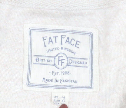 Womens UK Size 14 Fat Face Beige Pullover Sweatshirt
