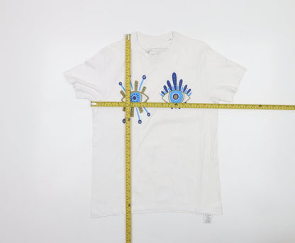 Lemonpeel London Women's White XS Graphic Eye Organic Cotton T-Shirt