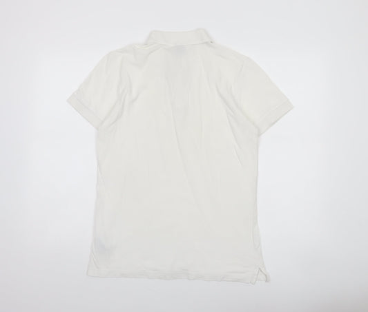 Hugo Boss Men's White Regular Fit Cotton Polo Shirt S