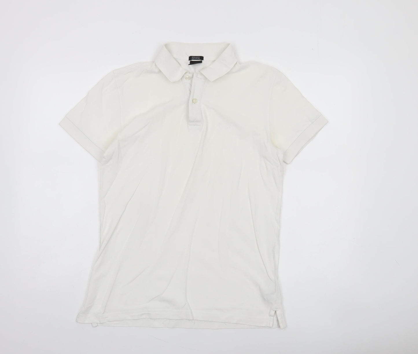 Hugo Boss Men's White Regular Fit Cotton Polo Shirt S