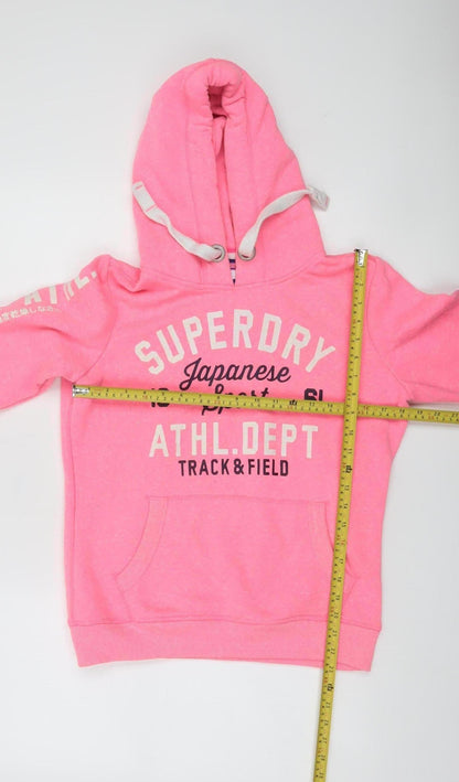 Superdry Women's Pink Pullover Hoodie M Athletic Track & Field