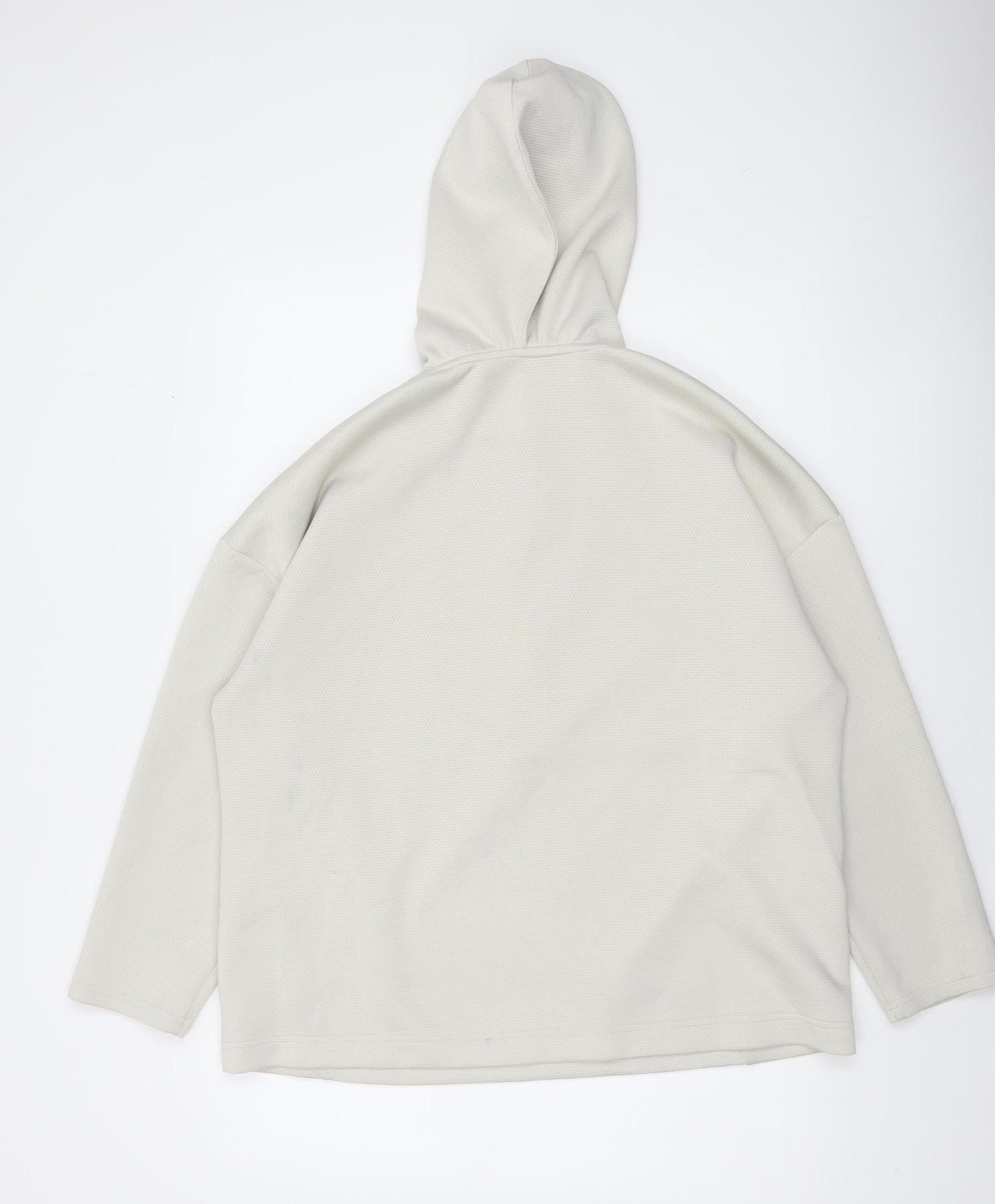 Dunnes Stores Women Ivory Fleece 1/2 Zip Hooded Sweatshirt M