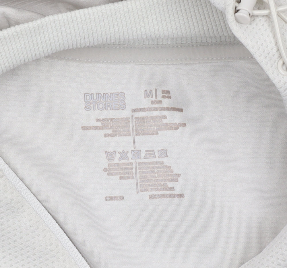 Dunnes Stores Women Ivory Fleece 1/2 Zip Hooded Sweatshirt M