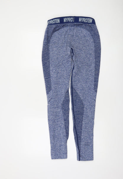 MyProtein Womens Blue Seamless Gym Leggings Size M