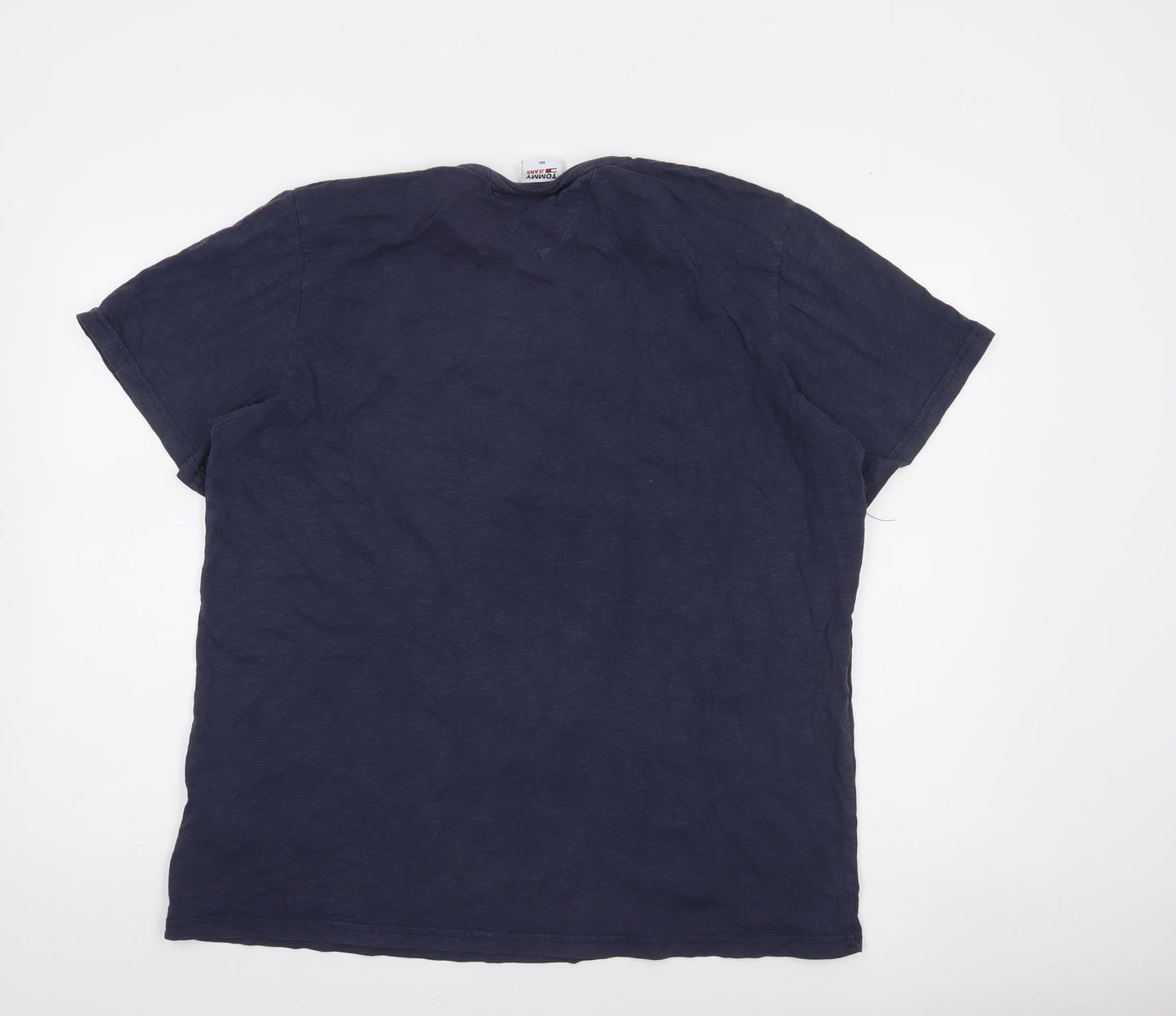 Tommy Jeans Men's Blue 2XL Graphic Logo Short Sleeve Cotton T-Shirt