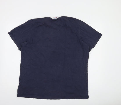 Tommy Jeans Men's Blue 2XL Graphic Logo Short Sleeve Cotton T-Shirt