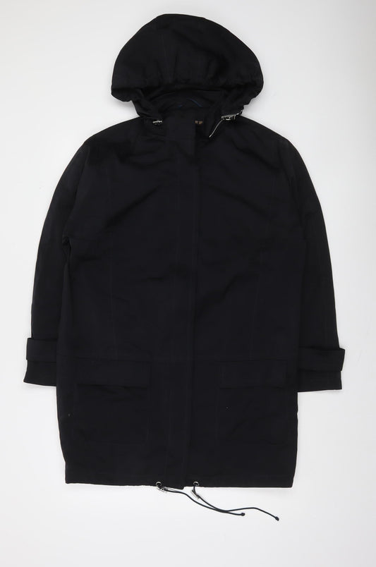 Jaeger Women's Black XS Long Hooded Parka Coat