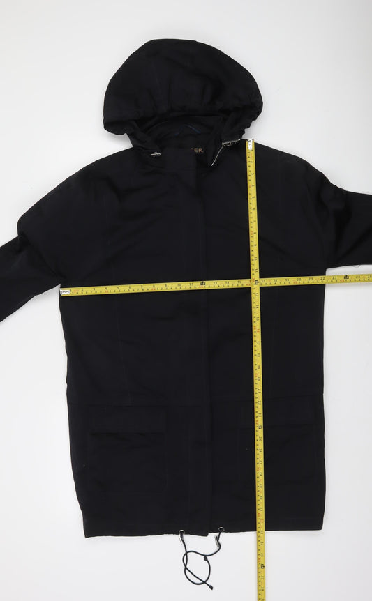 Jaeger Women's Black XS Long Hooded Parka Coat