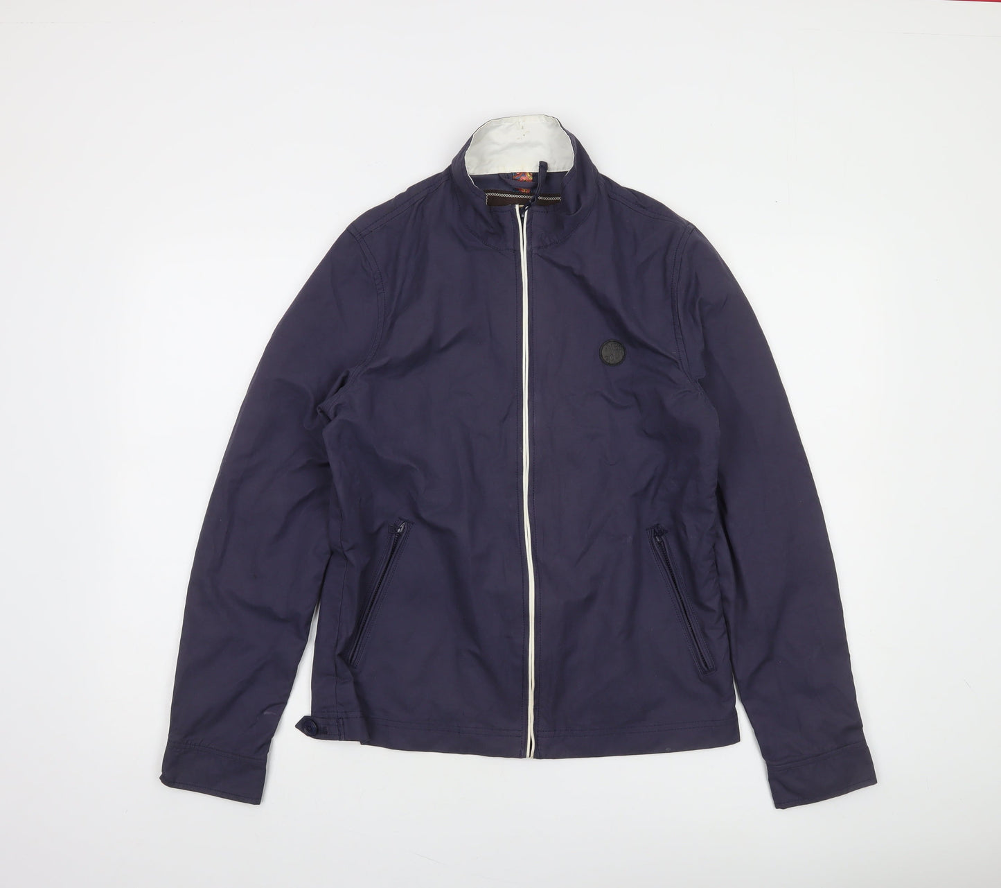 Pretty Green Women's Blue Bomber Jacket Size S Cotton Blend
