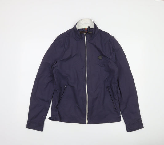 Pretty Green Women's Blue Bomber Jacket Size S Cotton Blend