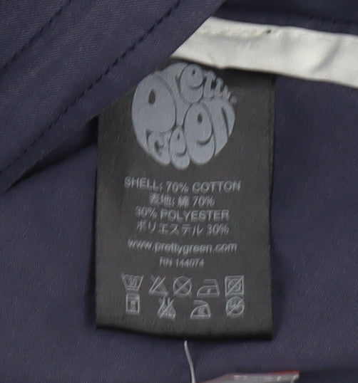 Pretty Green Women's Blue Bomber Jacket Size S Cotton Blend