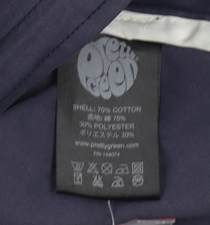 Pretty Green Women's Blue Bomber Jacket Size S Cotton Blend