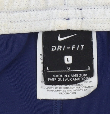 Nike Womens Blue Dri-FIT Athletic Shorts Size L Breathable Running