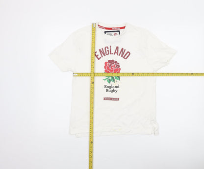 England Rugby Girls White 9-10 Years Graphic Cotton T-Shirt