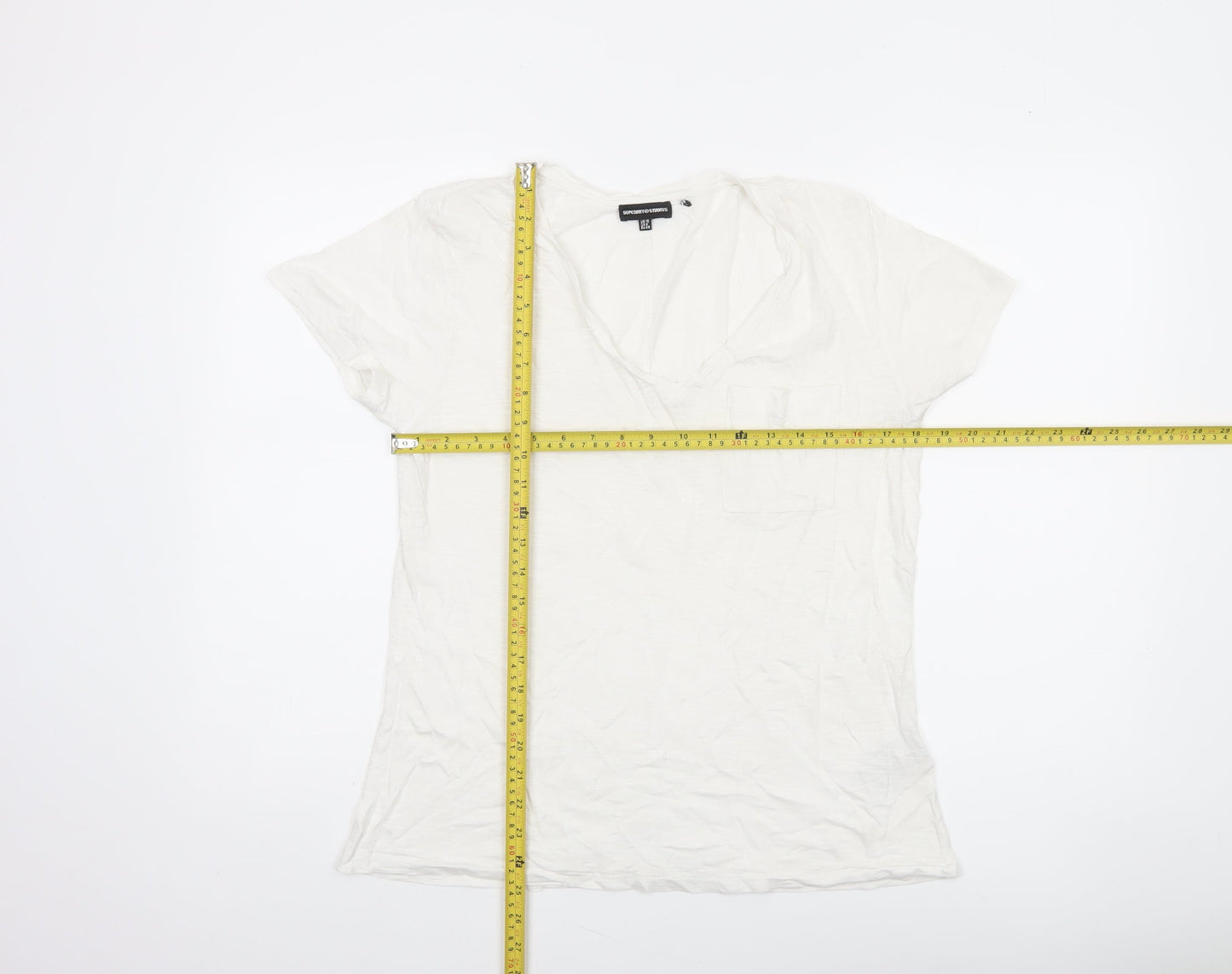 Womens UK Size 10 Superdry White Basic T-Shirt