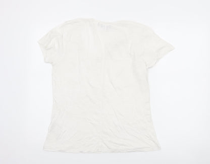 Womens UK Size 10 Superdry White Basic T-Shirt