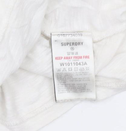 Womens UK Size 10 Superdry White Basic T-Shirt