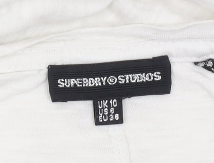 Womens UK Size 10 Superdry White Basic T-Shirt