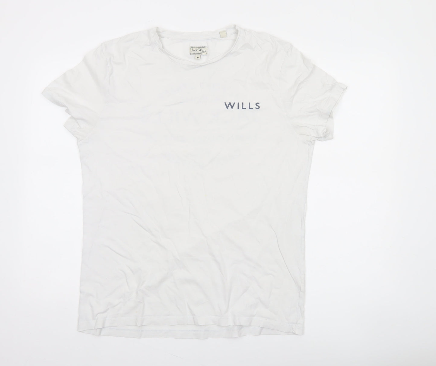 Jack Wills Men's White Crew Neck Cotton Graphic T-Shirt M