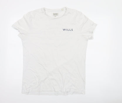 Jack Wills Men's White Crew Neck Cotton Graphic T-Shirt M