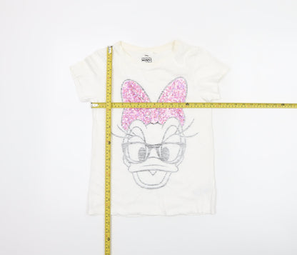 Next Girls White Minnie Mouse Sequin Graphic T-Shirt Age 10 Years