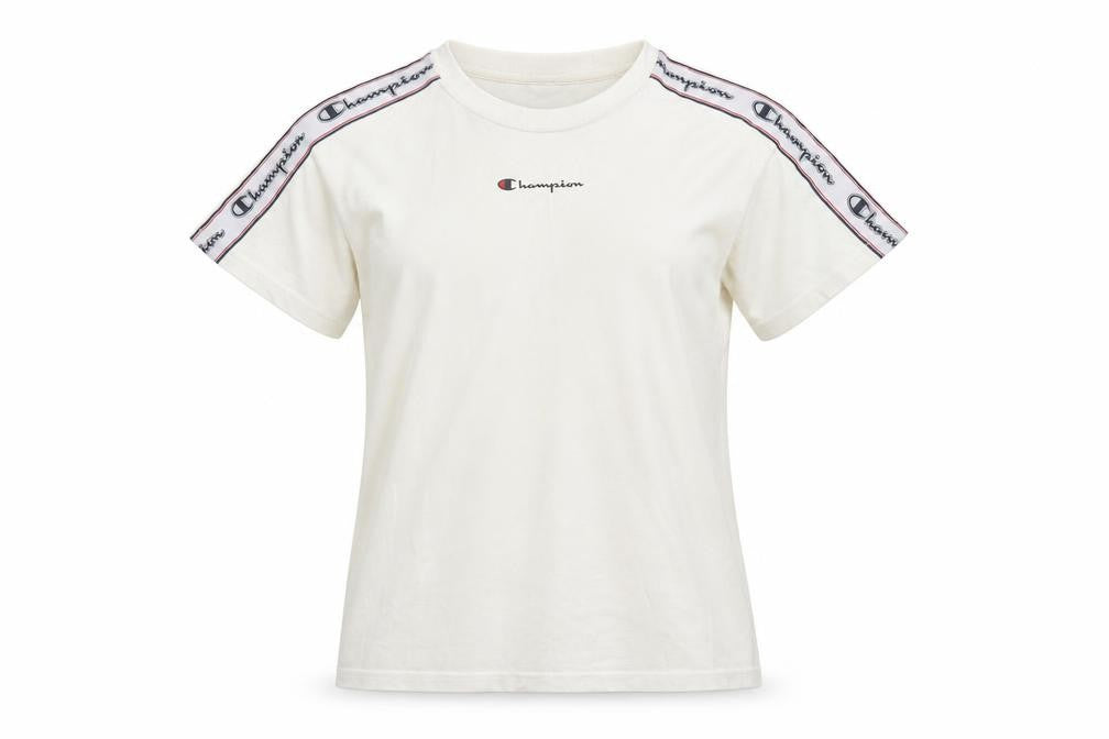 Champion Womens White XS Logo Tape Short Sleeve T-Shirt