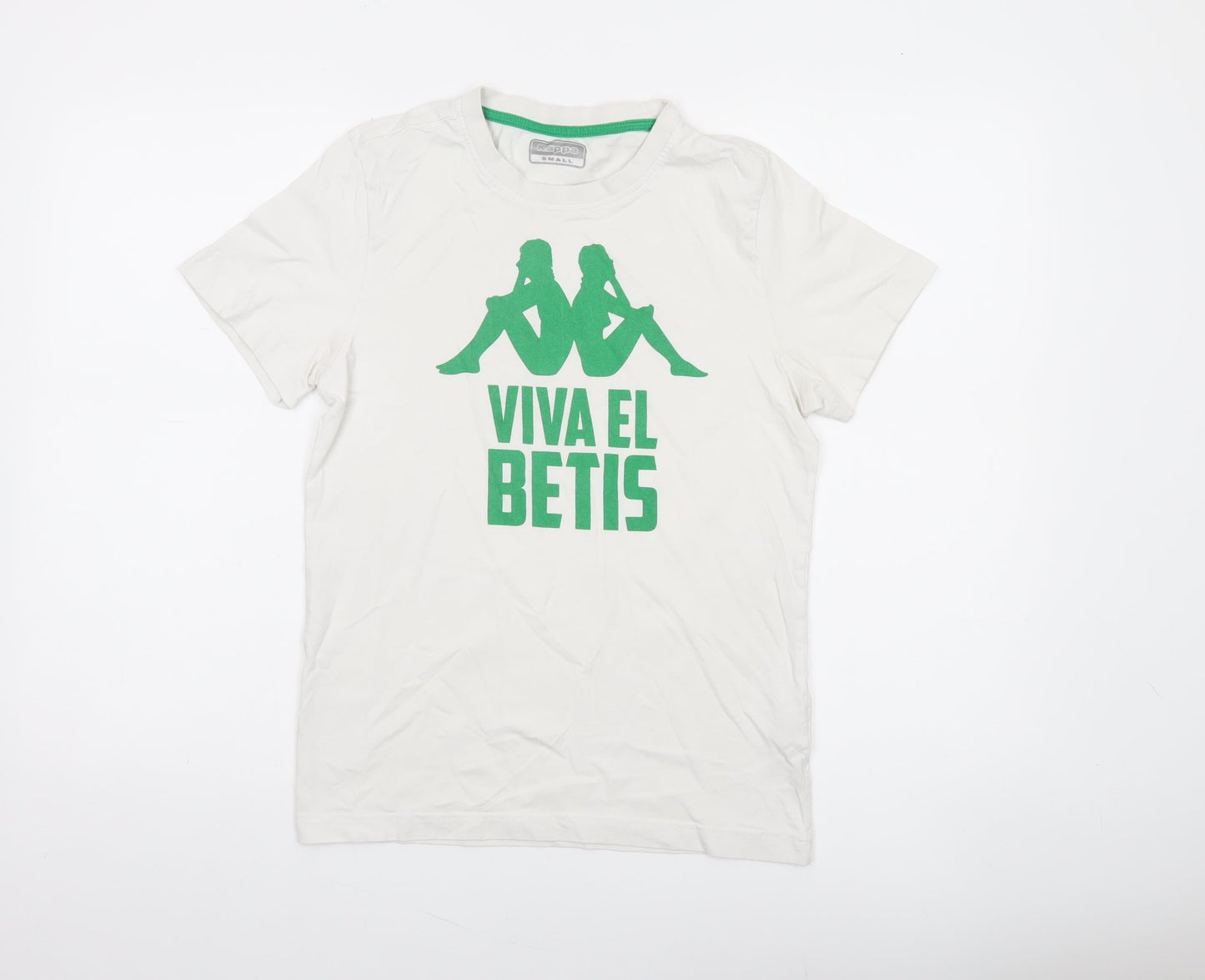 Kappa Women's White Viva El Betis T-Shirt Small Short Sleeve