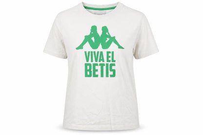Kappa Women's White Viva El Betis T-Shirt Small Short Sleeve