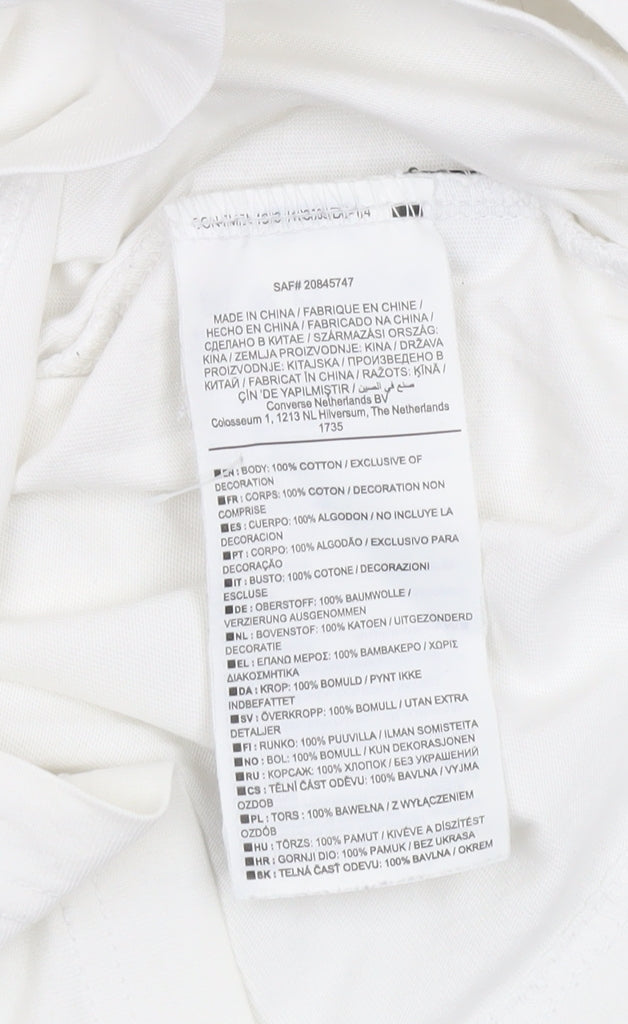Converse Mens White XS Long Sleeve Graphic Cotton Casual Top