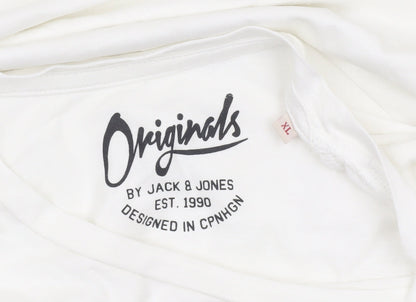 Jack & Jones Men's White XL Christmas Funny Homer Simpson T-Shirt