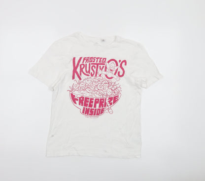 H&M Girls White Krusty O's Graphic T-Shirt Size 10-12 Years 100% Cotton