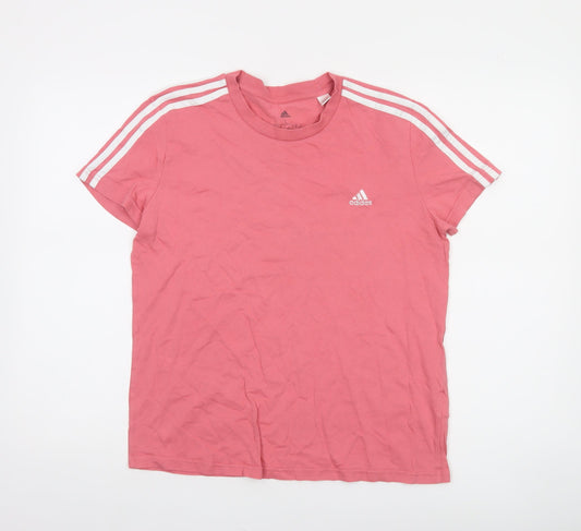 Womens UK Size L adidas Pink Basic T-Shirt