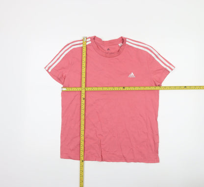 Womens UK Size L adidas Pink Basic T-Shirt
