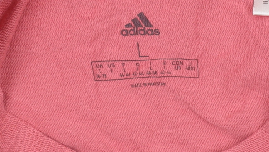 Womens UK Size L adidas Pink Basic T-Shirt