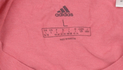 Womens UK Size L adidas Pink Basic T-Shirt