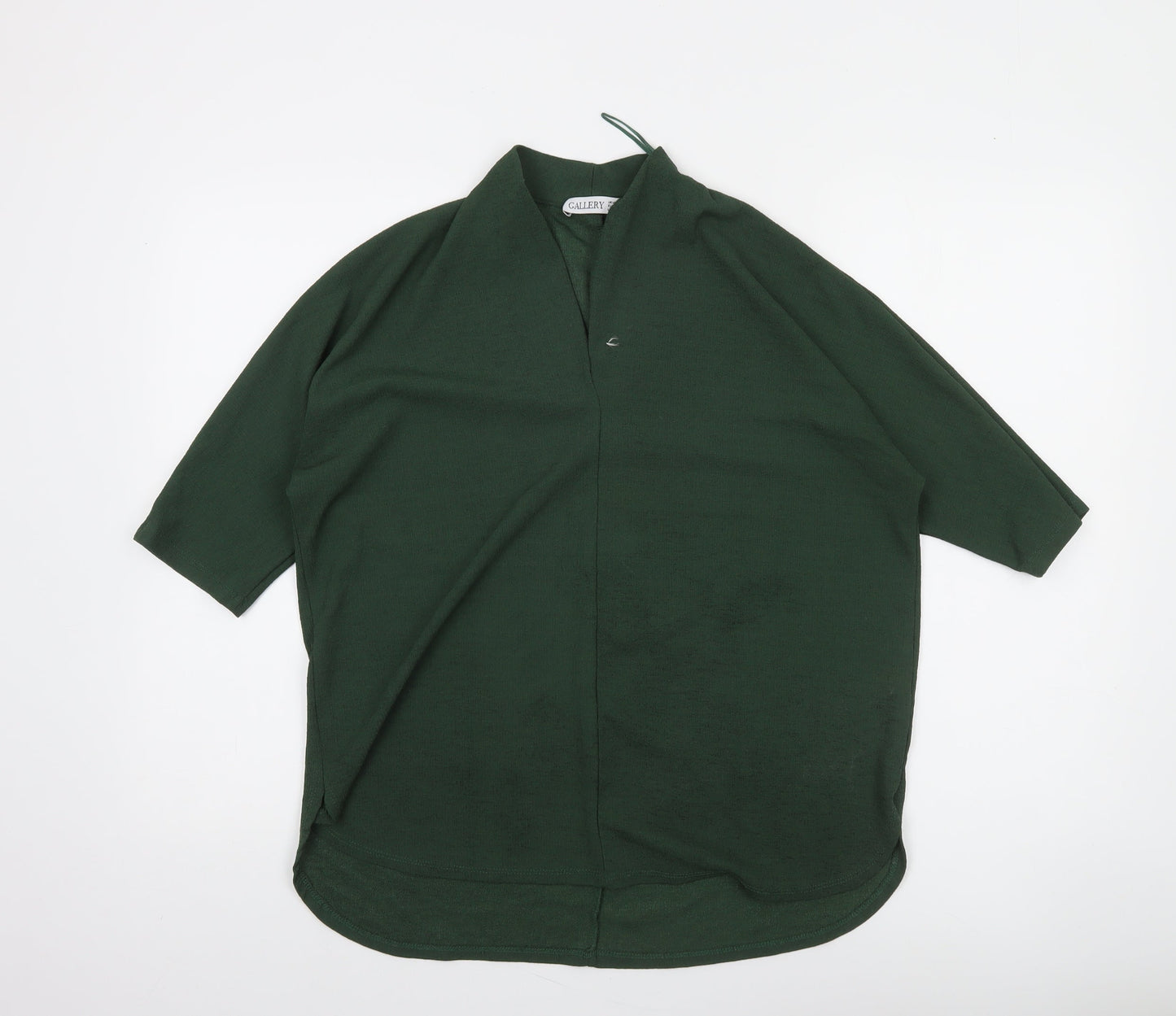 Gallery Women’s Green Tunic Blouse Size M 3/4 Sleeve V-Neck Top
