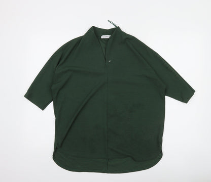 Gallery Women’s Green Tunic Blouse Size M 3/4 Sleeve V-Neck Top