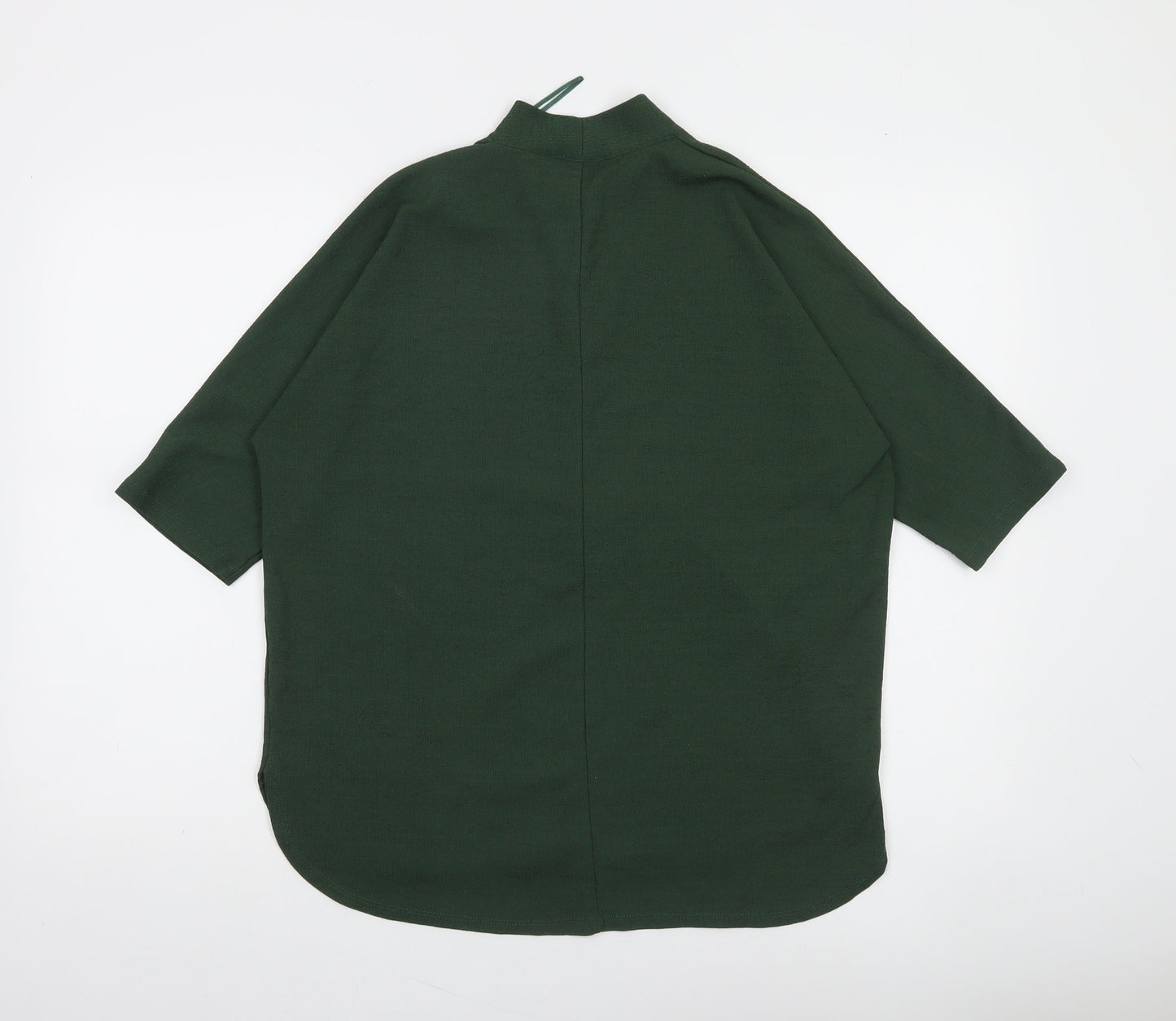 Gallery Women’s Green Tunic Blouse Size M 3/4 Sleeve V-Neck Top
