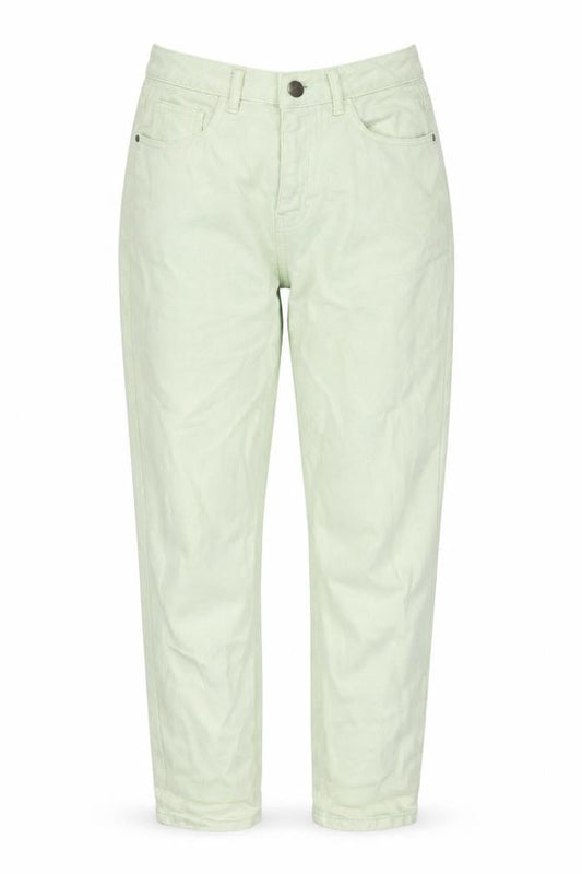 Front view of I Saw It First Women’s Green Mom Jeans, size UK 10, Cotton High Rise