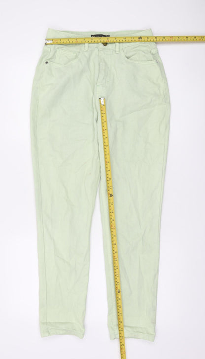 I Saw It First Women’s Green Mom Jeans Size 10 Cotton High Rise
